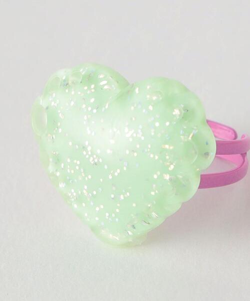 green label relaxing(グリーンレーベルリラクシング)の「<Milk&Soda> JELLY HEART リング / 指輪(リング・キッズ・ホワイト/ライム/ライラック・FREE)」の5枚目の写真