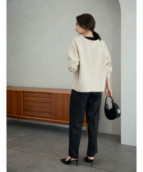 fifth(フィフス)の「ブークレニットカーディガン(カーディガン/ボレロ・レディース・ベージュ/ブラック・M)」の10枚目の写真