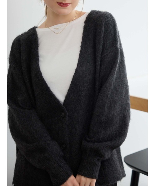 fifth(フィフス)の「ブークレニットカーディガン(カーディガン/ボレロ・レディース・ベージュ/ブラック・M)」の12枚目の写真