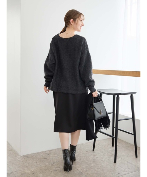 fifth(フィフス)の「ブークレニットカーディガン(カーディガン/ボレロ・レディース・ベージュ/ブラック・M)」の16枚目の写真