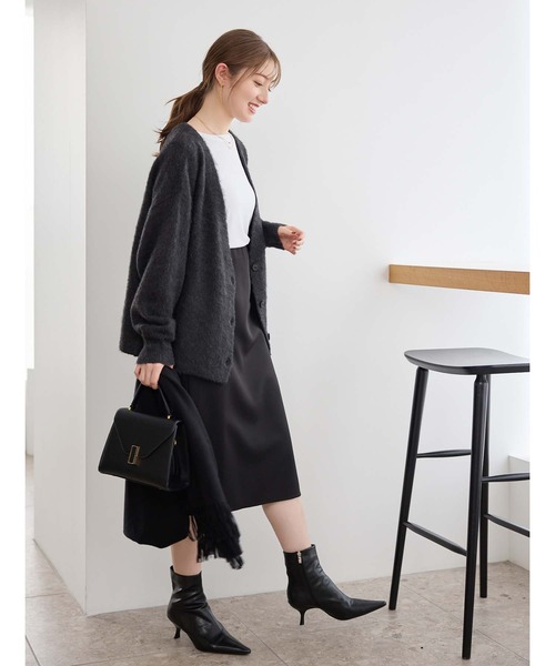 fifth(フィフス)の「ブークレニットカーディガン(カーディガン/ボレロ・レディース・ベージュ/ブラック・M)」の15枚目の写真