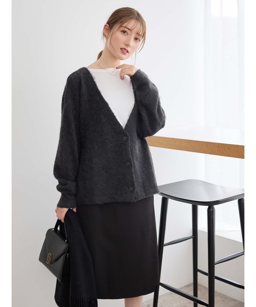 fifth(フィフス)の「ブークレニットカーディガン(カーディガン/ボレロ・レディース・ベージュ/ブラック・M)」の13枚目の写真