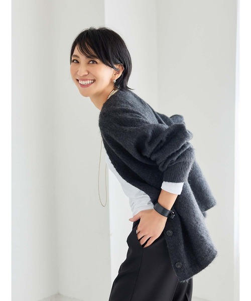 fifth(フィフス)の「ブークレニットカーディガン(カーディガン/ボレロ・レディース・ベージュ/ブラック・M)」の21枚目の写真