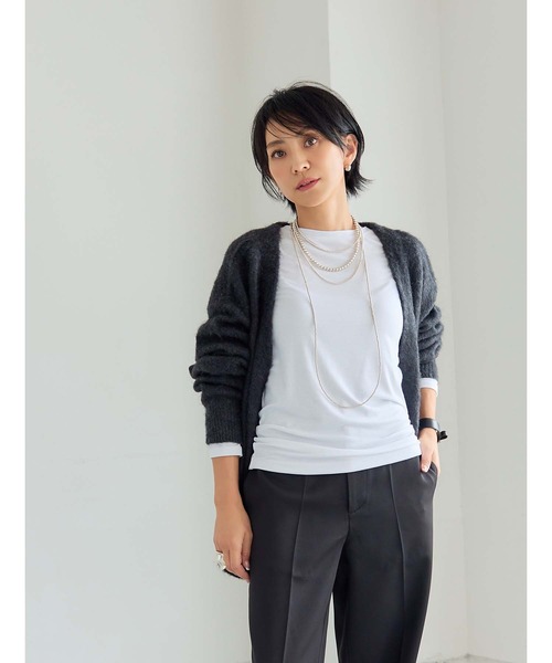 fifth(フィフス)の「ブークレニットカーディガン(カーディガン/ボレロ・レディース・ベージュ/ブラック・M)」の20枚目の写真