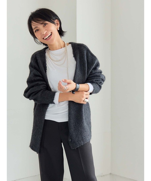 fifth(フィフス)の「ブークレニットカーディガン(カーディガン/ボレロ・レディース・ベージュ/ブラック・M)」の19枚目の写真