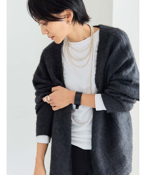 fifth(フィフス)の「ブークレニットカーディガン(カーディガン/ボレロ・レディース・ベージュ/ブラック・M)」の18枚目の写真