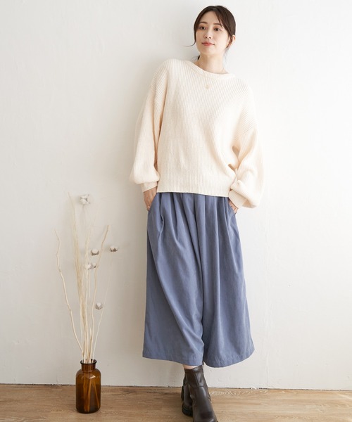 ikka（イッカ）の「太畦モールニット（ニット/セーター・レディース・ミント/ピンク/オフホワイト/ベージュ・L/M/S）」の5枚目の写真