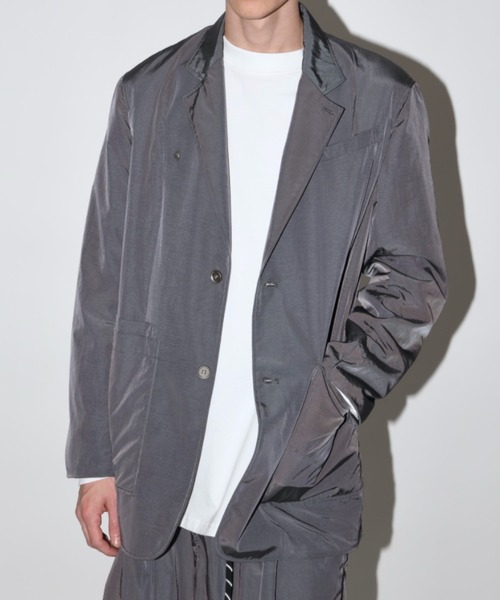 SUPERTHANKS(スーパーサンクス)の「【撥水加工】2ボタンジャケット ネオブレザー(ユニセックス)Neo blazer (Ny taffeta)(ナイロンジャケット・メンズ・ブラック/グレー/ネイビー・M/S/L)」の15枚目の写真