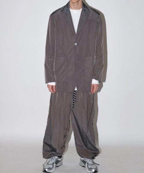 SUPERTHANKS(スーパーサンクス)の「【撥水加工】2ボタンジャケット ネオブレザー(ユニセックス)Neo blazer (Ny taffeta)(ナイロンジャケット・メンズ・ブラック/グレー/ネイビー・M/S/L)」の12枚目の写真