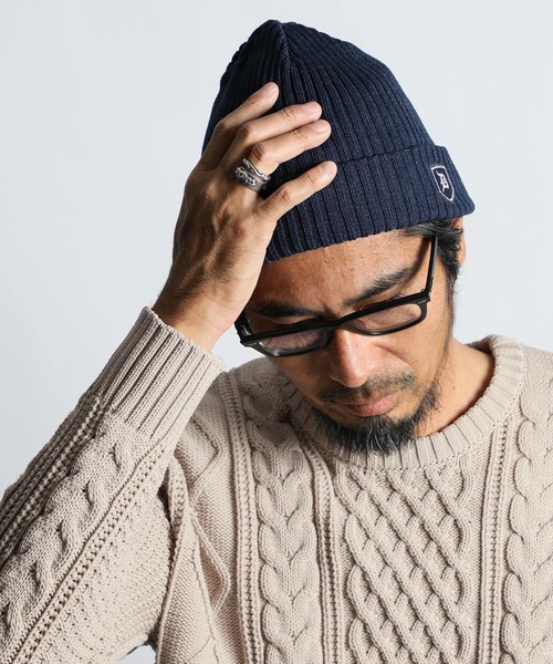 The DUFFER of ST.GEORGE（ザダファーオブセントジョージ）の「[INDIGO LABEL] INDIGO LIKE KNIT WATCH：インディゴライク ニットキャップ（ニットキャップ/ビーニー・メンズ・ダークインディゴブルー/インディゴブルー・F）」の2枚目の写真