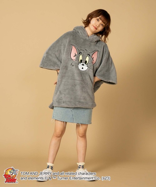 Tom＆Jerry（トムアンドジェリー）の「【TOM and JERRY/トムとジェリー】ボアパーカー（パーカー・レディース・グレー/ブラウン・FREE）」の5枚目の写真