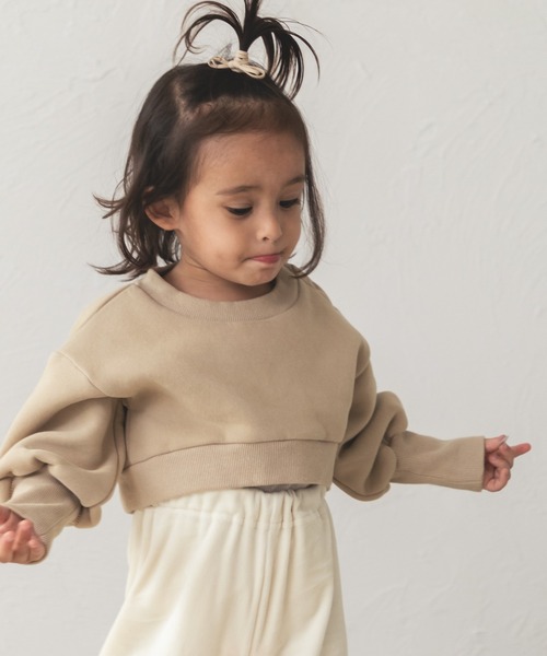 sea and shells by pairmanon（シーアンドシェルズバイペアマノン）の「【sea and shells by pairmanon】裏起毛 ショート丈スウェット（その他ベビーウェア・キッズ・ブラウン/アイボリー/ベージュ・90/100/110/80）」の7枚目の写真