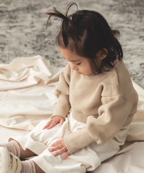 sea and shells by pairmanon（シーアンドシェルズバイペアマノン）の「【sea and shells by pairmanon】裏起毛 ショート丈スウェット（その他ベビーウェア・キッズ・ブラウン/アイボリー/ベージュ・90/100/110/80）」の9枚目の写真