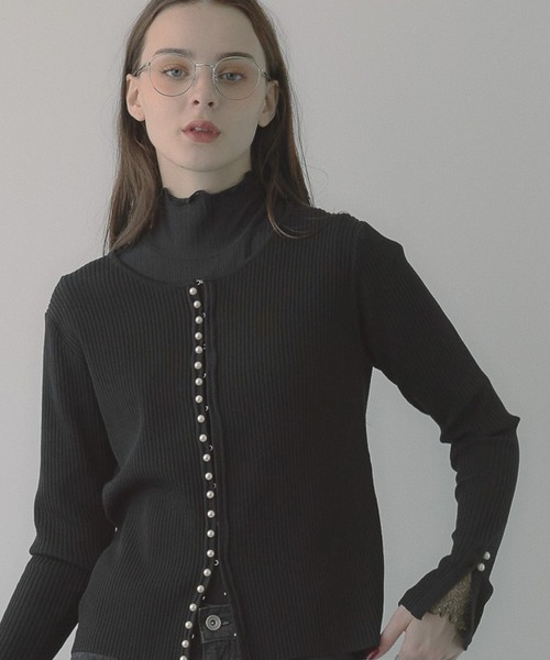 saloon(サルーン)の「SALOON(サルーン)/ラメ切り替えロンT(Tシャツ/カットソー・レディース・ブルー/ブラック/オフホワイト・FREE)」の3枚目の写真