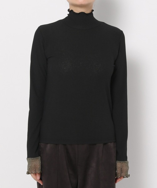 saloon(サルーン)の「SALOON(サルーン)/ラメ切り替えロンT(Tシャツ/カットソー・レディース・ブルー/ブラック/オフホワイト・FREE)」の14枚目の写真