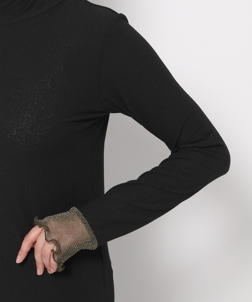 saloon(サルーン)の「SALOON(サルーン)/ラメ切り替えロンT(Tシャツ/カットソー・レディース・ブルー/ブラック/オフホワイト・FREE)」の18枚目の写真