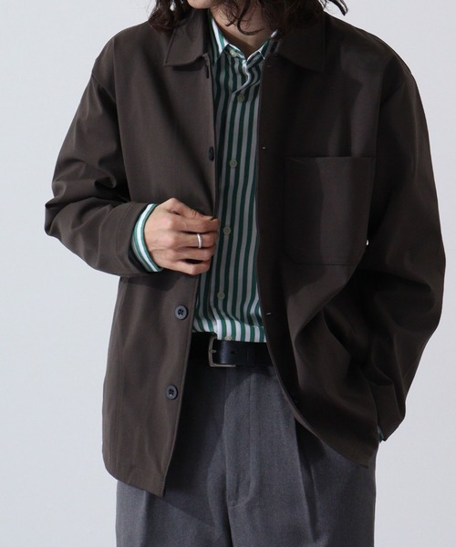 URBAN SQUARE(アーバンスクエア)の「URBAN SQUARE エアリーダンボール カバーオールジャケット(カバーオール・メンズ・カーキ/ネイビー/モカ/ブラック・L/LL/M)」の2枚目の写真