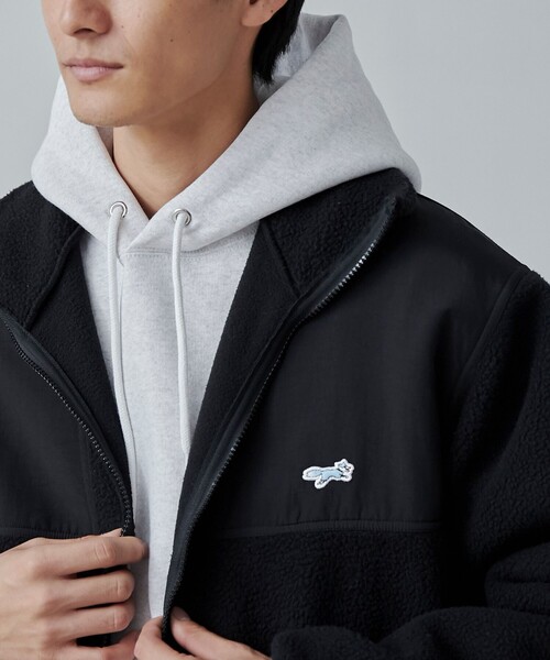 PENNEYS（ぺニーズ）の「PENNEYS（ぺニーズ）別注ルーズシルエットボアフリースジャケット（ブルゾン・メンズ・オフホワイト/ブラック・M/L/XL）」の6枚目の写真