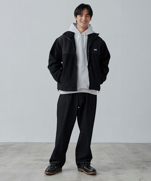 PENNEYS（ぺニーズ）の「PENNEYS（ぺニーズ）別注ルーズシルエットボアフリースジャケット（ブルゾン・メンズ・オフホワイト/ブラック・M/L/XL）」の7枚目の写真