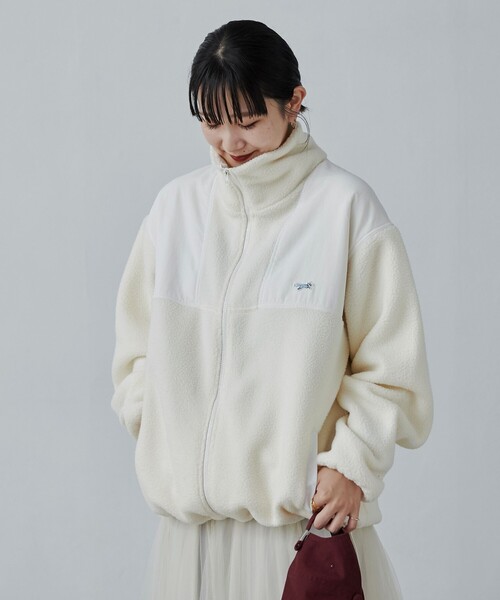 PENNEYS（ぺニーズ）の「PENNEYS（ぺニーズ）別注ルーズシルエットボアフリースジャケット（ブルゾン・メンズ・オフホワイト/ブラック・M/L/XL）」の11枚目の写真