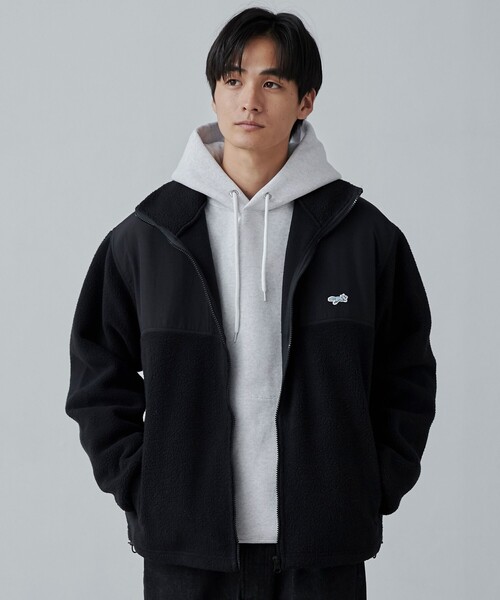 PENNEYS（ぺニーズ）の「PENNEYS（ぺニーズ）別注ルーズシルエットボアフリースジャケット（ブルゾン・メンズ・オフホワイト/ブラック・M/L/XL）」の13枚目の写真