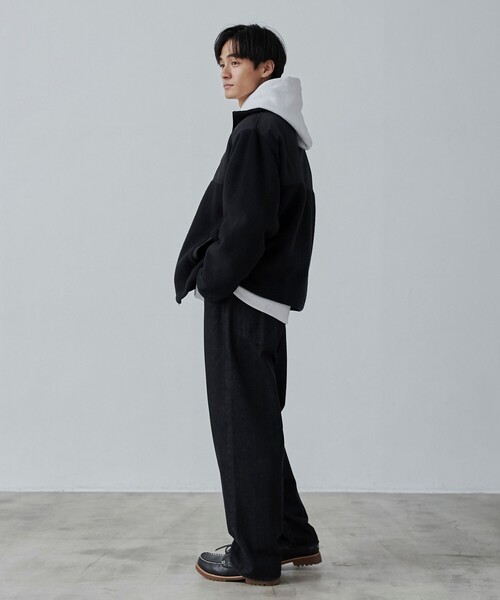 PENNEYS（ぺニーズ）の「PENNEYS（ぺニーズ）別注ルーズシルエットボアフリースジャケット（ブルゾン・メンズ・オフホワイト/ブラック・M/L/XL）」の14枚目の写真