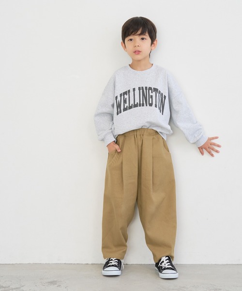 coca（coca）（コカ）の「キッズ カツラギタックボリュームパンツ（その他パンツ・キッズ・ベージュ/カーキ・110/120/130/140）」の2枚目の写真