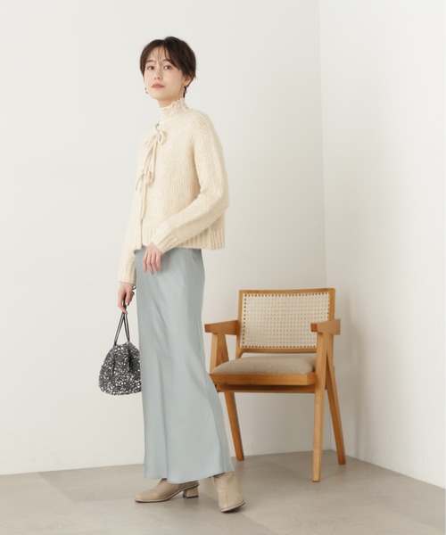 N.（N. Natural Beauty Basic）（エヌエヌナチュラルビューティーベーシック）の「◆フェザーフロントリボンカーディガン（カーディガン/ボレロ・レディース・オレンジ/グレー/ベージュ/クリーム・MEDIUM）」の19枚目の写真