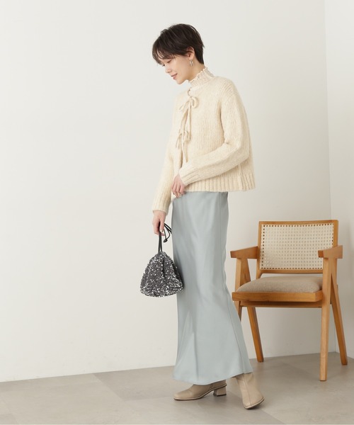 N.（N. Natural Beauty Basic）（エヌエヌナチュラルビューティーベーシック）の「◆フェザーフロントリボンカーディガン（カーディガン/ボレロ・レディース・オレンジ/グレー/ベージュ/クリーム・MEDIUM）」の21枚目の写真