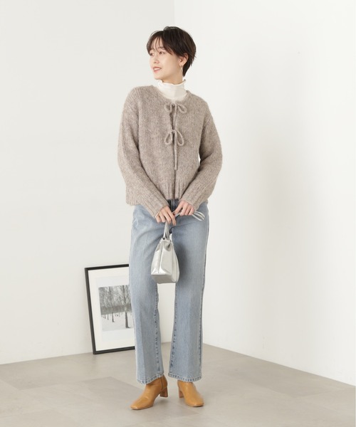 N.（N. Natural Beauty Basic）（エヌエヌナチュラルビューティーベーシック）の「◆フェザーフロントリボンカーディガン（カーディガン/ボレロ・レディース・オレンジ/グレー/ベージュ/クリーム・MEDIUM）」の15枚目の写真