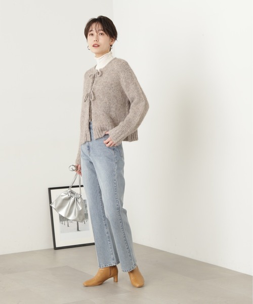 N.（N. Natural Beauty Basic）（エヌエヌナチュラルビューティーベーシック）の「◆フェザーフロントリボンカーディガン（カーディガン/ボレロ・レディース・オレンジ/グレー/ベージュ/クリーム・MEDIUM）」の12枚目の写真