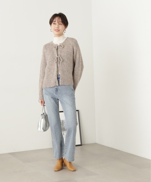 N.（N. Natural Beauty Basic）（エヌエヌナチュラルビューティーベーシック）の「◆フェザーフロントリボンカーディガン（カーディガン/ボレロ・レディース・オレンジ/グレー/ベージュ/クリーム・MEDIUM）」の14枚目の写真