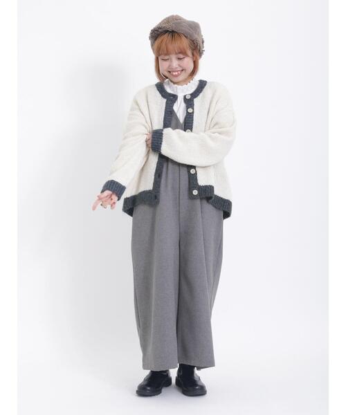 Samansa Mos2(サマンサ モスモス)の「バイカラークルーネックカーディガン(カーディガン/ボレロ・レディース・ベージュ/キナリ/イエロー/ピンク/チャコールグレー・F)」の19枚目の写真