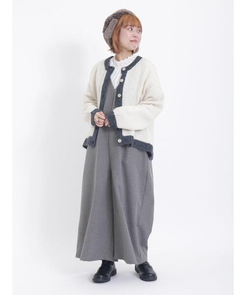 Samansa Mos2(サマンサ モスモス)の「バイカラークルーネックカーディガン(カーディガン/ボレロ・レディース・ベージュ/キナリ/イエロー/ピンク/チャコールグレー・F)」の20枚目の写真