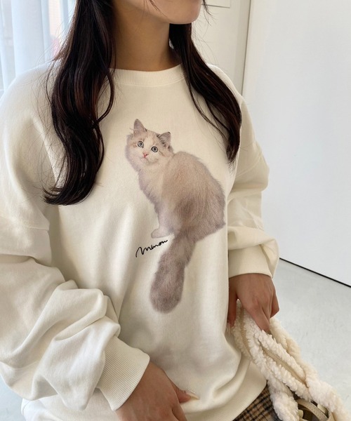 one after another NICE CLAUP(ワンアフターアナザーナイスクラップ)の「オーバーサイズアソートスウェット(スウェット・レディース・ホワイト系その他/オフホワイト・FREE)」の6枚目の写真