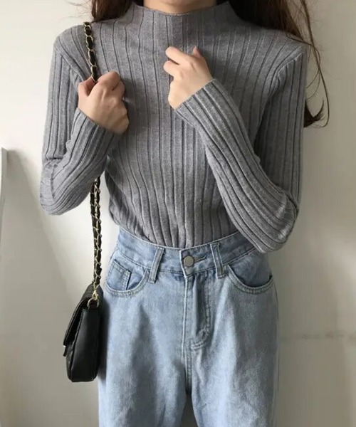 tone(トーン)の「urbanfemine./ハーフハイネックニット U7172(ニット/セーター・レディース・ブラック/グレー/ベージュ/ホワイト・FREE)」の9枚目の写真