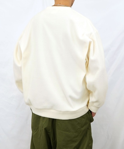 SMILEY FACE(スマイリーフェイス)の「【GROOVY STORE】SMILEY FACE オーバーサイズ フリーストレーナー(スウェット・メンズ・ブラック/アイボリー/ダークブルー/グレイッシュベージュ・M/L/LL)」の8枚目の写真