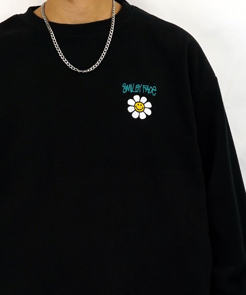SMILEY FACE(スマイリーフェイス)の「【GROOVY STORE】SMILEY FACE オーバーサイズ フリーストレーナー(スウェット・メンズ・ブラック/アイボリー/ダークブルー/グレイッシュベージュ・M/L/LL)」の11枚目の写真