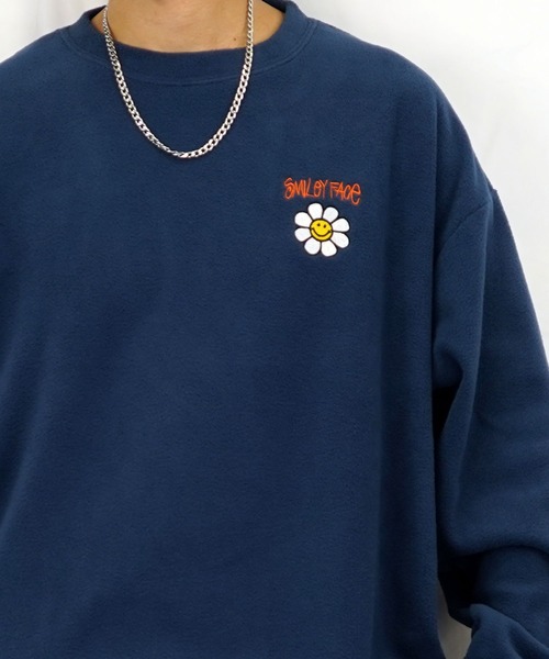 SMILEY FACE(スマイリーフェイス)の「【GROOVY STORE】SMILEY FACE オーバーサイズ フリーストレーナー(スウェット・メンズ・ブラック/アイボリー/ダークブルー/グレイッシュベージュ・M/L/LL)」の15枚目の写真