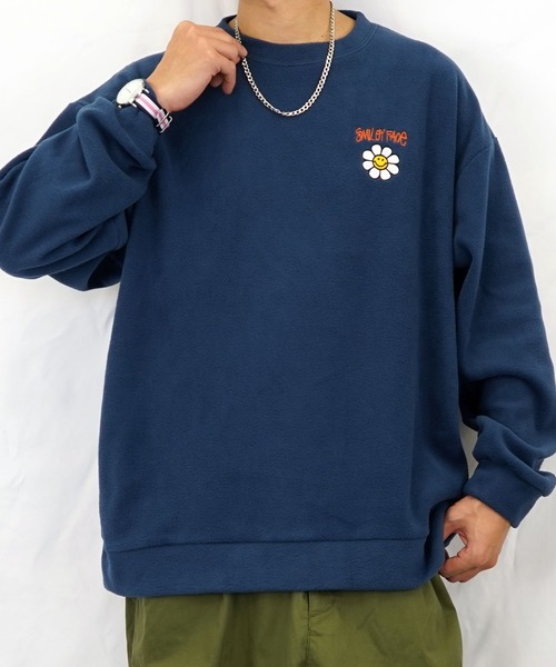 SMILEY FACE(スマイリーフェイス)の「【GROOVY STORE】SMILEY FACE オーバーサイズ フリーストレーナー(スウェット・メンズ・ブラック/アイボリー/ダークブルー/グレイッシュベージュ・M/L/LL)」の16枚目の写真