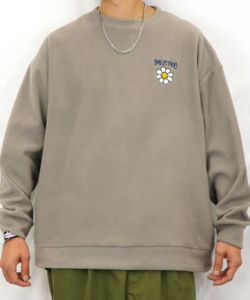 SMILEY FACE(スマイリーフェイス)の「【GROOVY STORE】SMILEY FACE オーバーサイズ フリーストレーナー(スウェット・メンズ・ブラック/アイボリー/ダークブルー/グレイッシュベージュ・M/L/LL)」の20枚目の写真