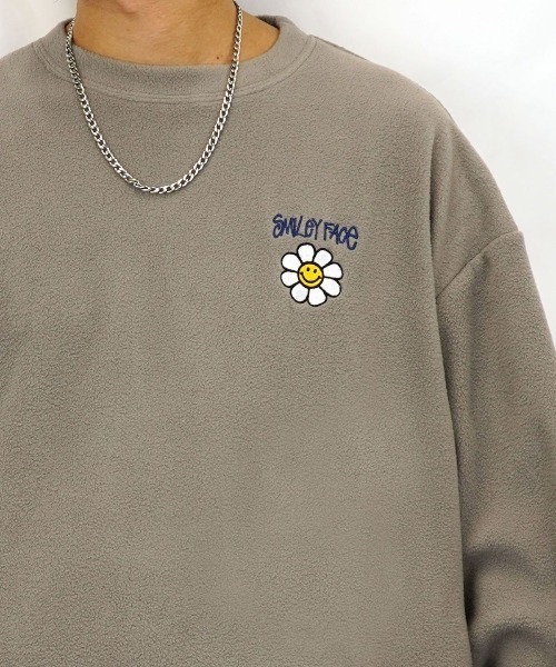 SMILEY FACE(スマイリーフェイス)の「【GROOVY STORE】SMILEY FACE オーバーサイズ フリーストレーナー(スウェット・メンズ・ブラック/アイボリー/ダークブルー/グレイッシュベージュ・M/L/LL)」の21枚目の写真