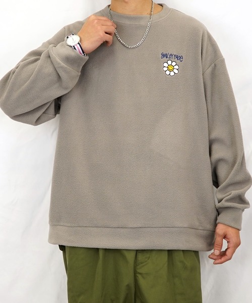 SMILEY FACE(スマイリーフェイス)の「【GROOVY STORE】SMILEY FACE オーバーサイズ フリーストレーナー(スウェット・メンズ・ブラック/アイボリー/ダークブルー/グレイッシュベージュ・M/L/LL)」の22枚目の写真