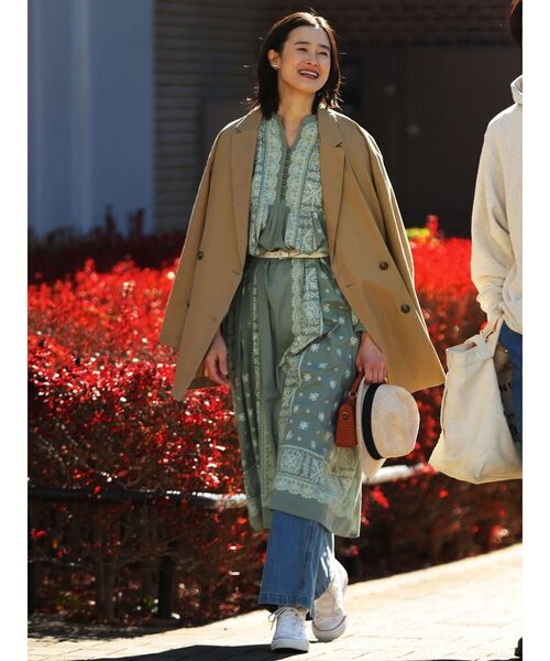 CRAFT STANDARD BOUTIQUE（クラフトスタンダードブティック）の「【追加】パネル柄ウエスト切り替えボリュームワンピース（ワンピース・レディース・ライトベージュ/チャコールグレー/ライトグリーン/ブルー・FREE）」の22枚目の写真