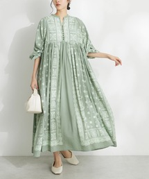 CRAFT STANDARD BOUTIQUE | 【追加】パネル柄ウエスト切リ替エボリュームワンピース　◆(ワンピース)