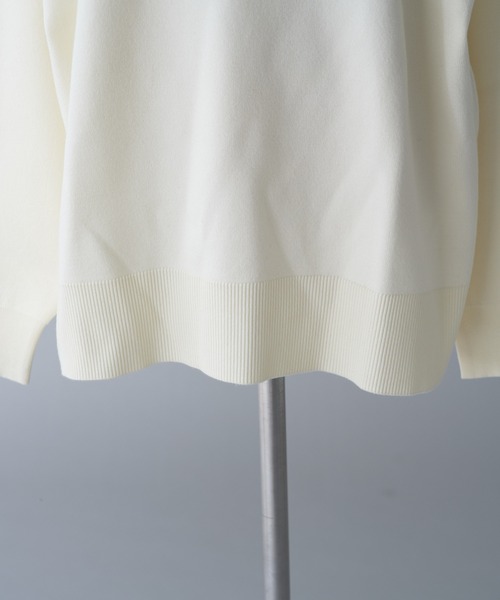 one after another NICE CLAUP（ワンアフターアナザーナイスクラップ）の「オーバーサイズロゴジャガードニット（ニット/セーター・レディース・オフホワイト/ブラック/グレー/ピンク・FREE）」の13枚目の写真