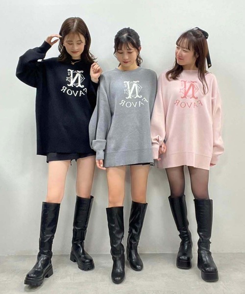 NICE CLAUP ロゴジャガードニット one after another NICE CLAUP（ワンアフターアナザーナイ