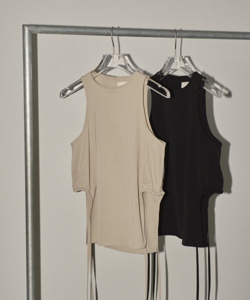 TODAYFUL（トゥデイフル）の「TODAYFUL　Side Gather Tops サイドギャザートップス/12410415（タンクトップ・レディース・オートミール/ブラック・ONE SIZE）」の12枚目の写真