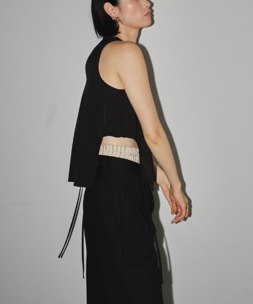 TODAYFUL（トゥデイフル）の「TODAYFUL　Side Gather Tops サイドギャザートップス/12410415（タンクトップ・レディース・オートミール/ブラック・ONE SIZE）」の4枚目の写真