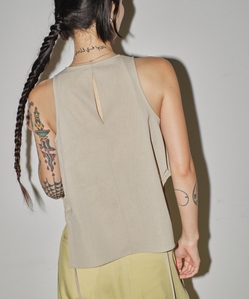 TODAYFUL（トゥデイフル）の「TODAYFUL　Side Gather Tops サイドギャザートップス/12410415（タンクトップ・レディース・オートミール/ブラック・ONE SIZE）」の10枚目の写真